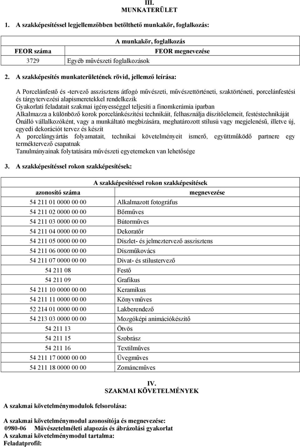 alapismeretekkel rendelkezik Gyakorlati feladatait szakmai igényességgel teljesíti a finomkerámia iparban Alkalmazza a különböző korok porcelánkészítési technikáit, felhasználja díszítőelemeit,