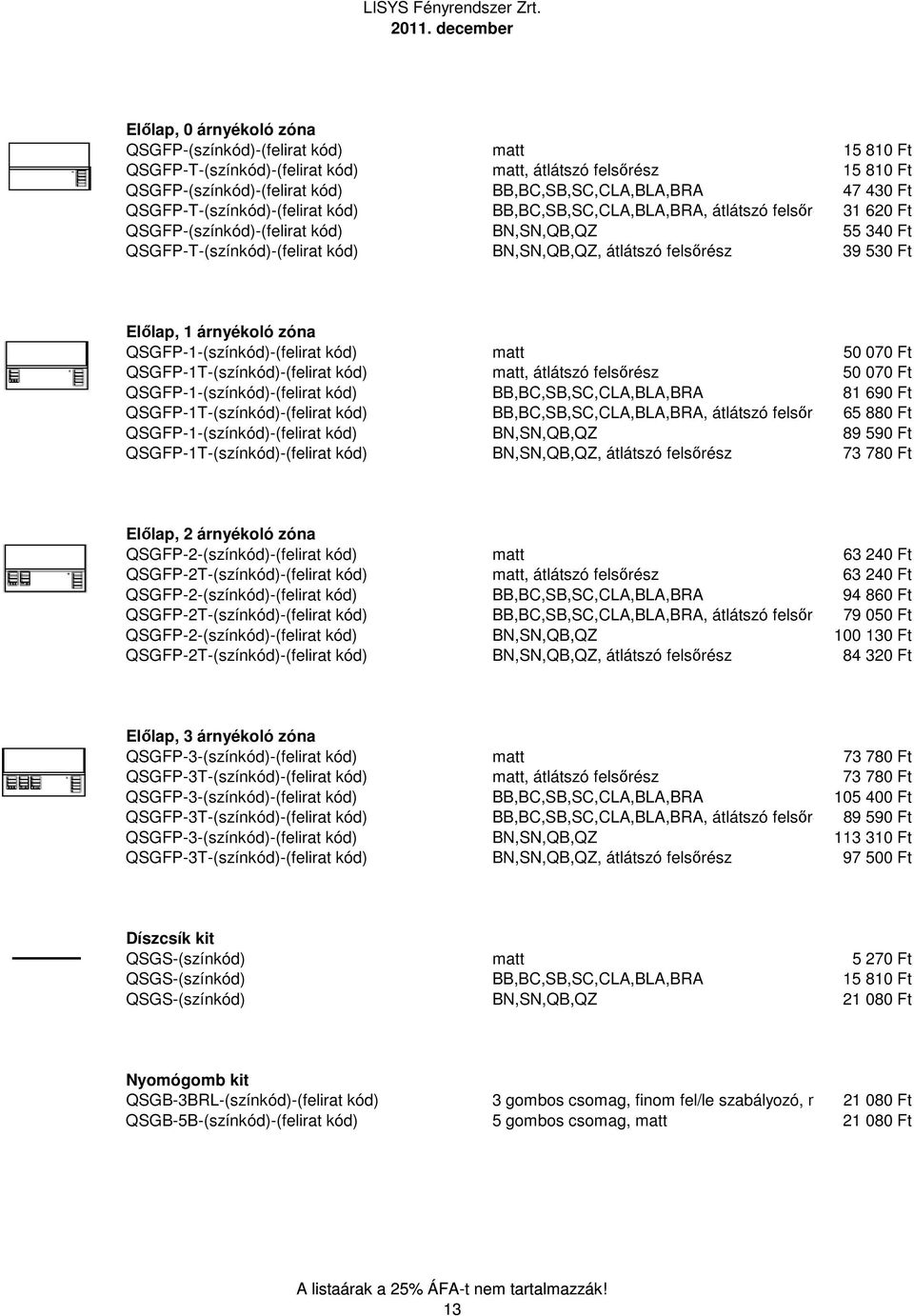 felsırész 39 530 Ft Elılap, 1 árnyékoló zóna QSGFP-1-(színkód)-(felirat kód) matt 50 070 Ft QSGFP-1T-(színkód)-(felirat kód) matt, átlátszó felsırész 50 070 Ft QSGFP-1-(színkód)-(felirat kód)