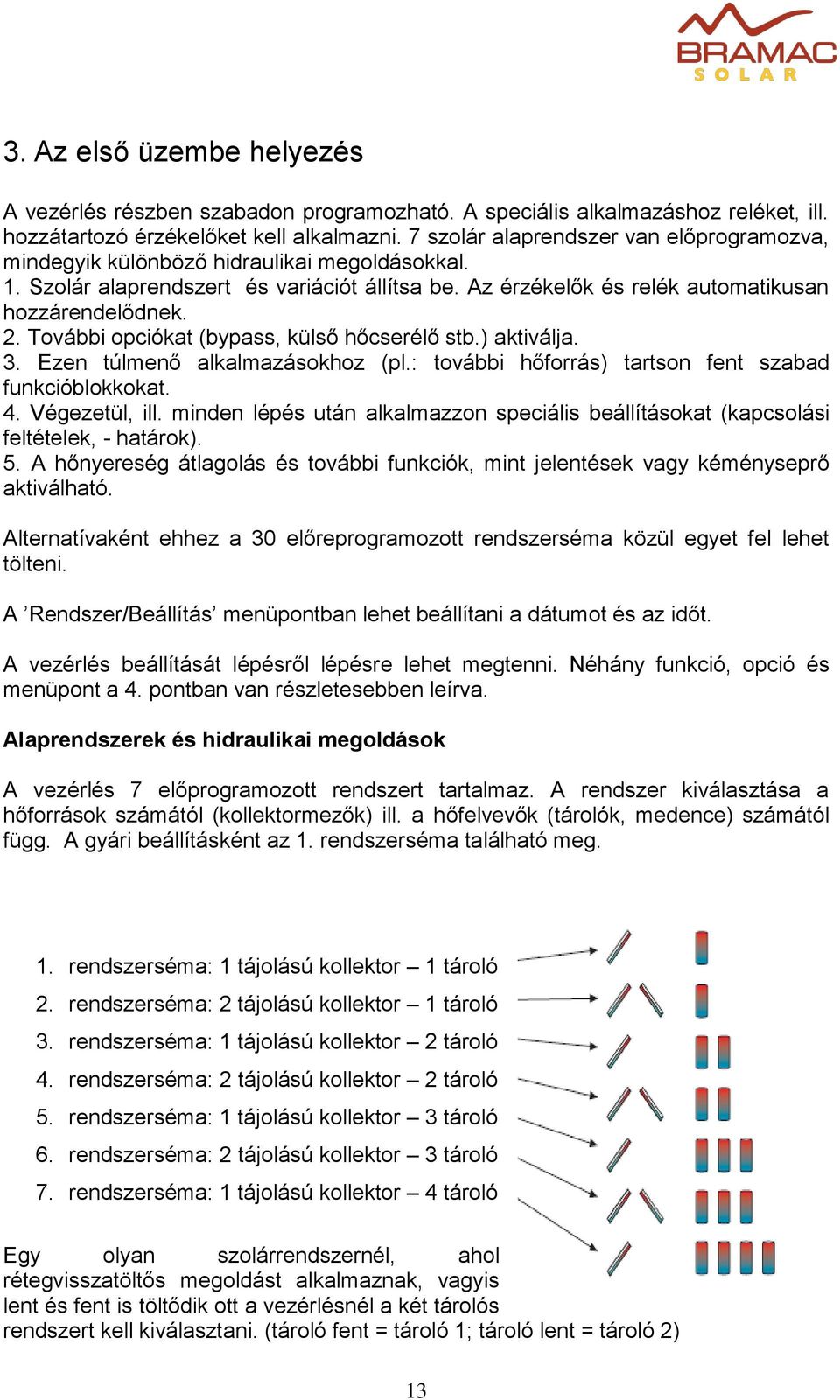 További opciókat (bypass, külső hőcserélő stb.) aktiválja. 3. Ezen túlmenő alkalmazásokhoz (pl.: további hőforrás) tartson fent szabad funkcióblokkokat. 4. Végezetül, ill.