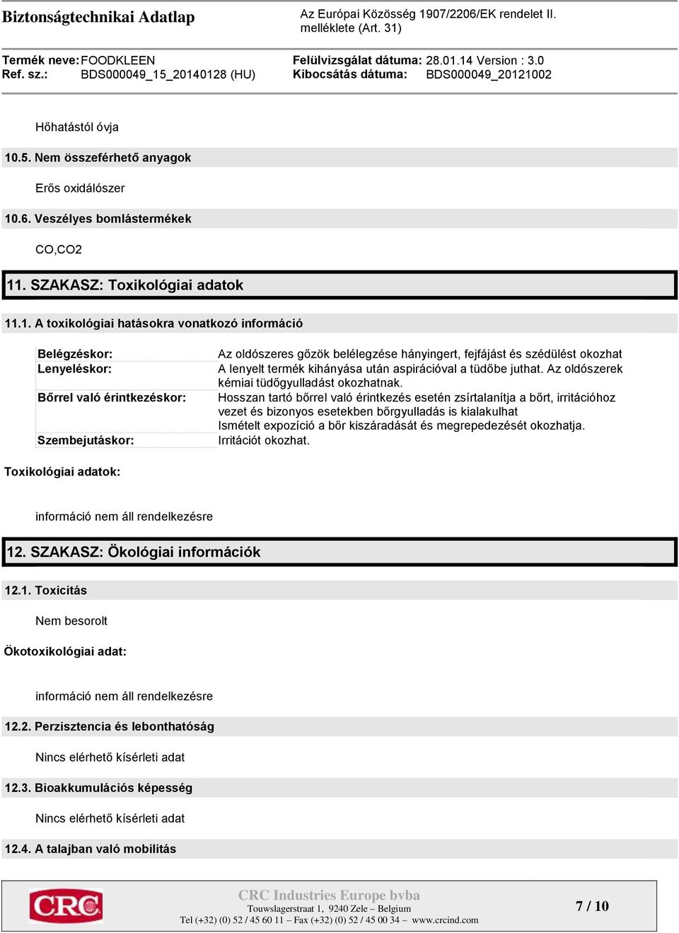 .6. Veszélyes bomlástermékek CO,CO2 11