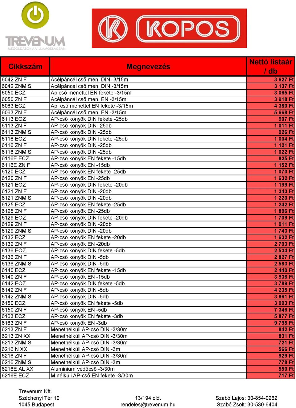 EN -3/15m 5 668 Ft 6113 EOZ AP-cső könyök DIN fekete -25db 907 Ft 6113 ZN F AP-cső könyök DIN -25db 1 011 Ft 6113 ZNM S AP-cső könyök DIN -25db 926 Ft 6116 EOZ AP-cső könyök DIN fekete -25db 1 004 Ft