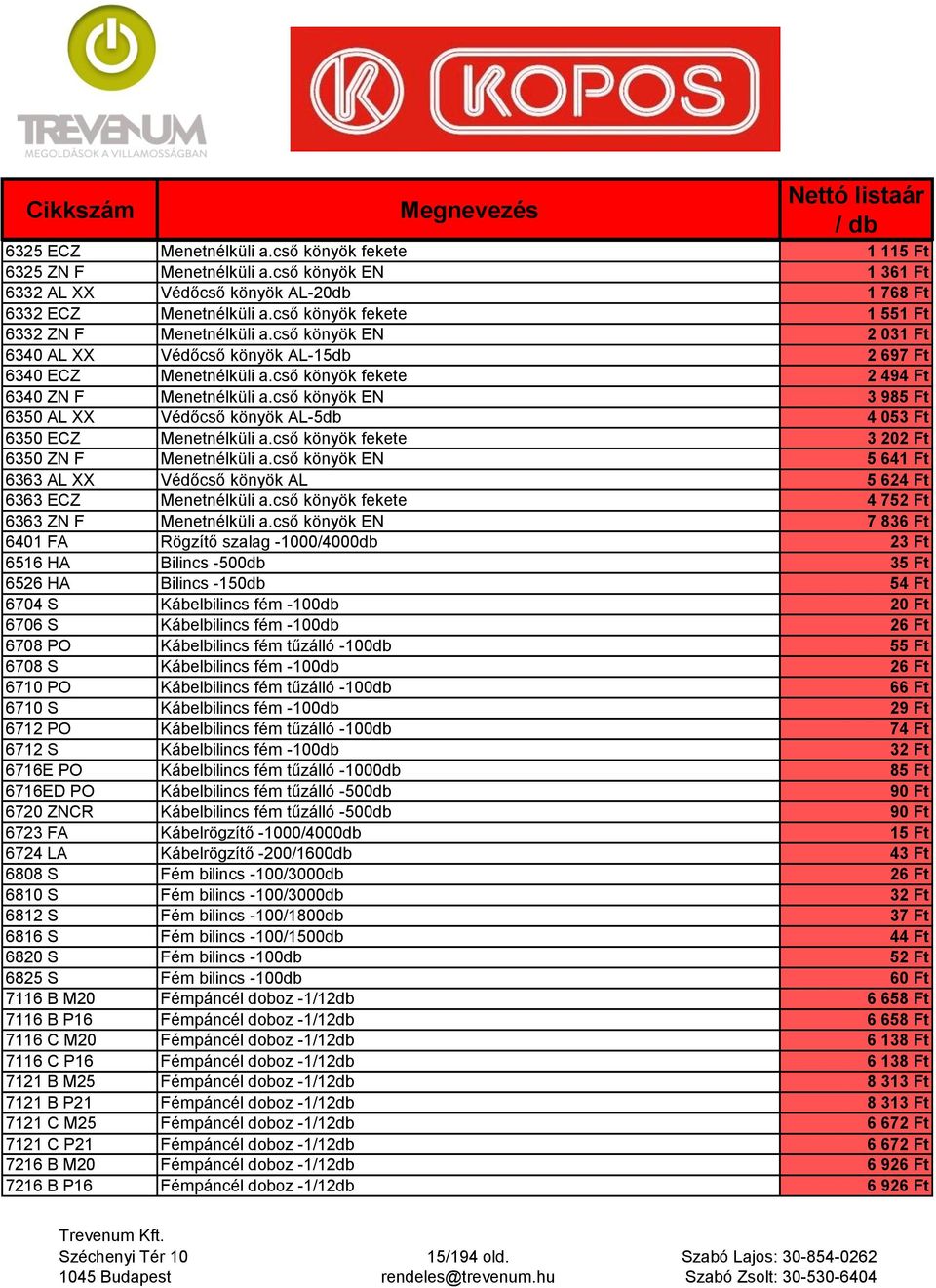 cső könyök EN 2 031 Ft 6340 AL XX Védőcső könyök AL-15db 2 697 Ft 6340 ECZ Menetnélküli a.cső könyök fekete 2 494 Ft 6340 ZN F Menetnélküli a.