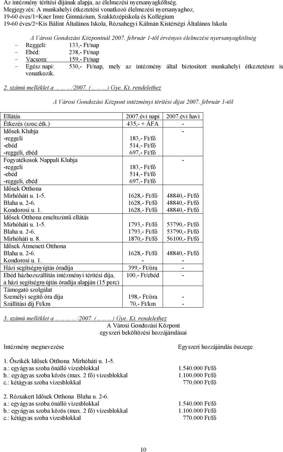 Kistérségi Általános Iskola A Városi Gondozási Központnál 2007.