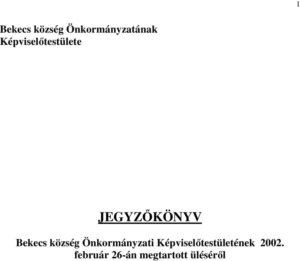 község Önkormányzati