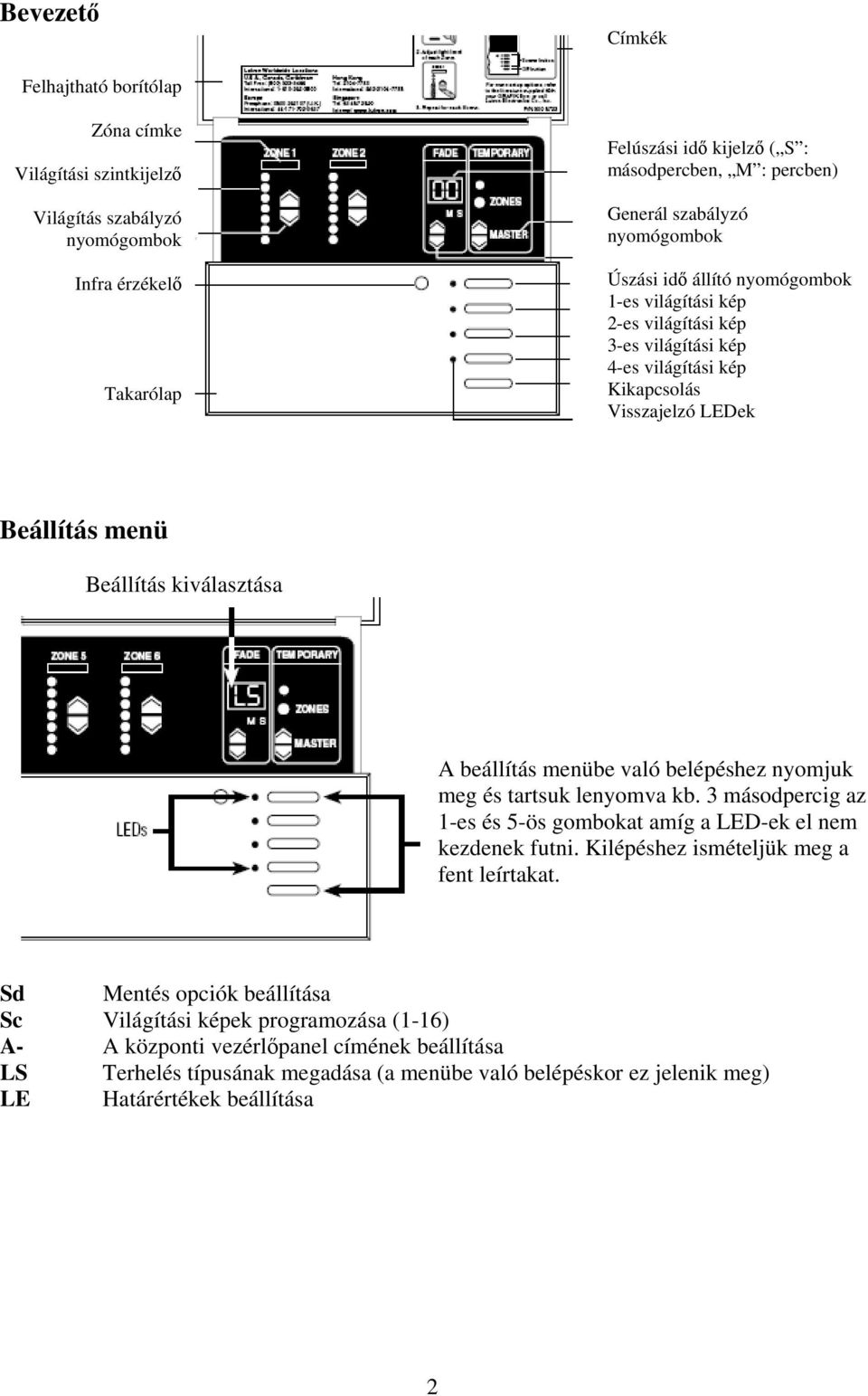 Beállítás A beállítás menübe való belépéshez nyomjuk meg és tartsuk lenyomva kb. 3 másodpercig az 1-es és 5-ös Kilépéshez ismételjük meg a fent leírtakat.