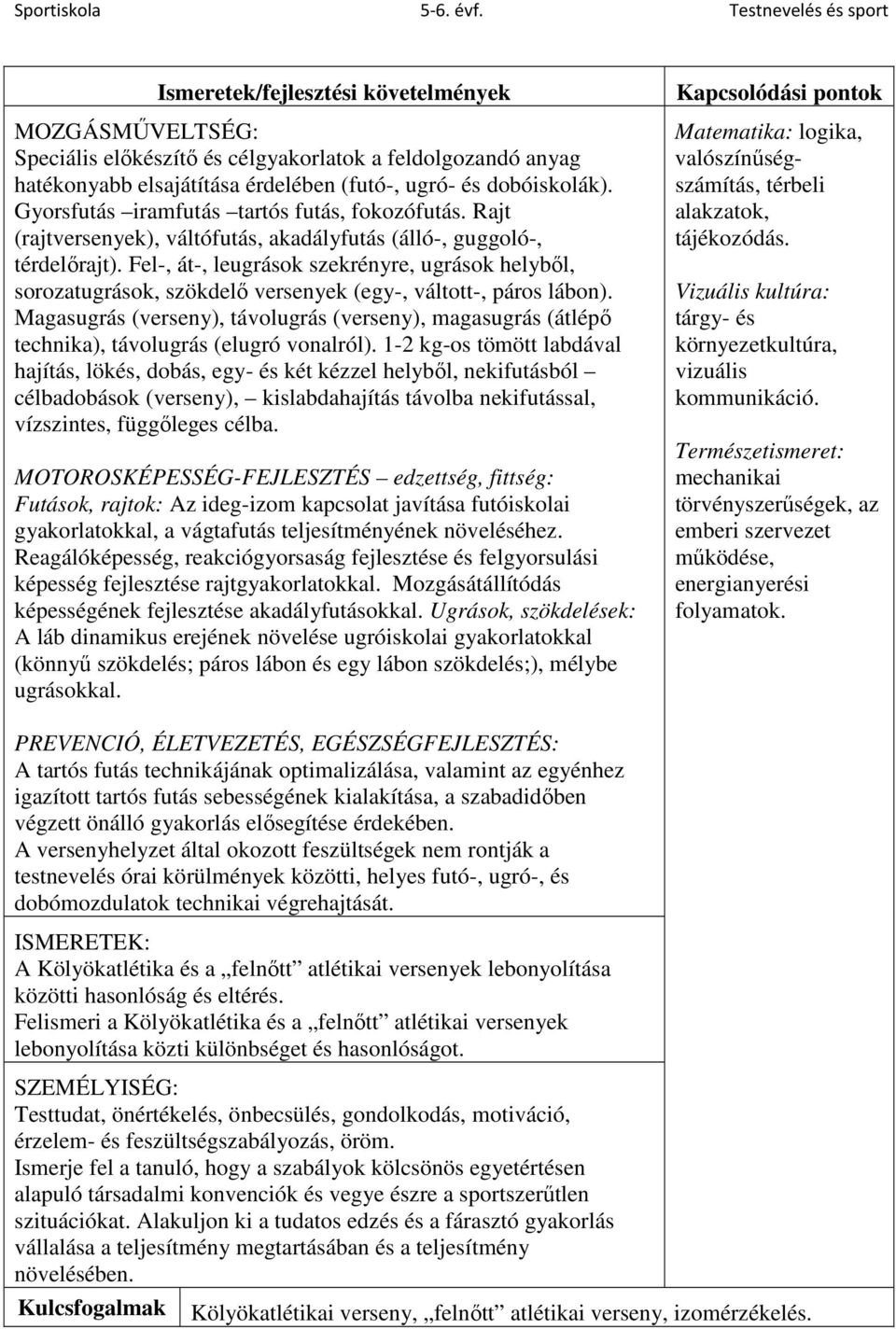 Gyorsfutás iramfutás tartós futás, fokozófutás. Rajt (rajtversenyek), váltófutás, akadályfutás (álló-, guggoló-, térdelőrajt).