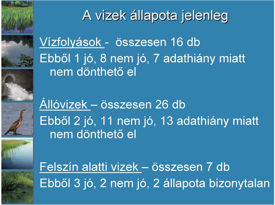 Ebből 2 jó, 11 nem jó, 13 adathiány miatt nem dönthető el Felszín