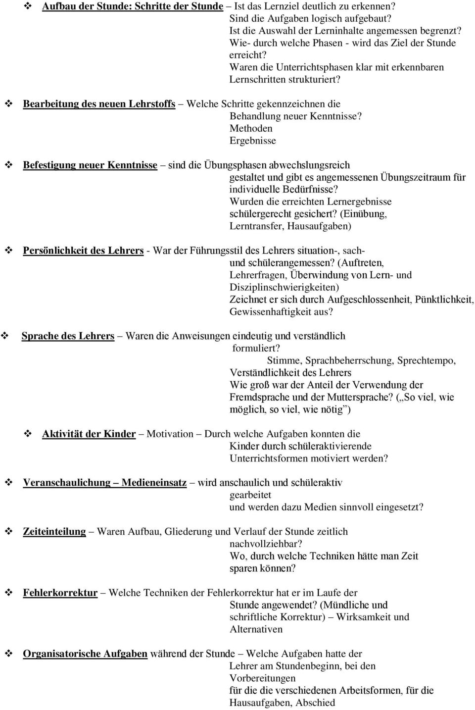 Bearbeitung des neuen Lehrstoffs Welche Schritte gekennzeichnen die Behandlung neuer Kenntnisse?