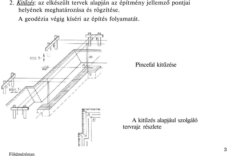 A geodézia végig kíséri az építés folyamatát.