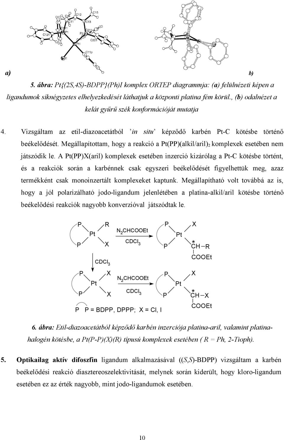 Megállapítottam, hogy a reakció a ()(alkil/aril) 2 komplexek esetében nem játszódik le.