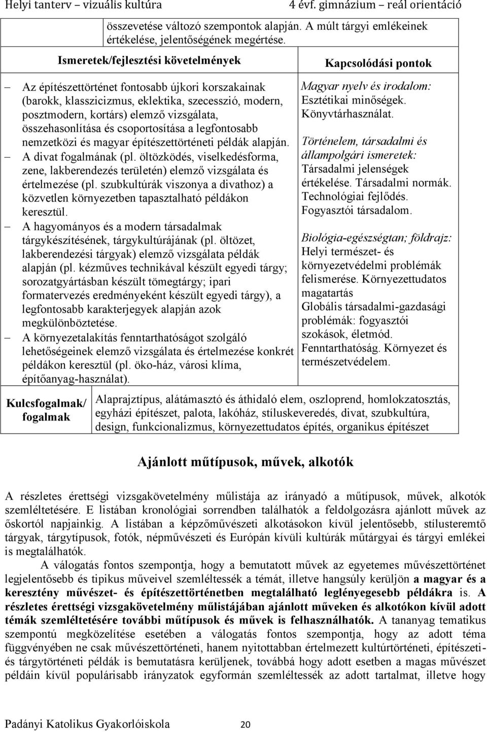 nemzetközi és magyar építészettörténeti példák alapján. A divat fogalmának (pl. öltözködés, viselkedésforma, zene, lakberendezés területén) elemző vizsgálata és értelmezése (pl.