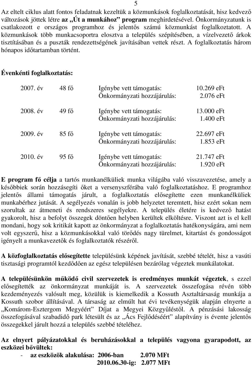 A közmunkások több munkacsoportra elosztva a település szépítésében, a vízelvezető árkok tisztításában és a puszták rendezettségének javításában vettek részt.