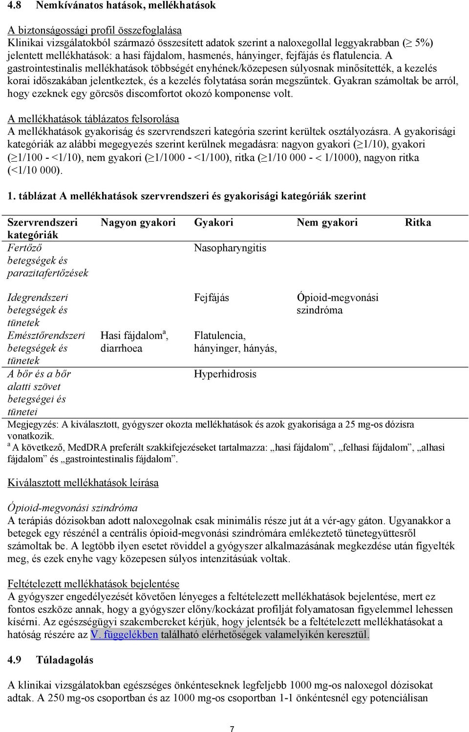 A gastrointestinalis mellékhatások többségét enyhének/közepesen súlyosnak minősítették, a kezelés korai időszakában jelentkeztek, és a kezelés folytatása során megszűntek.