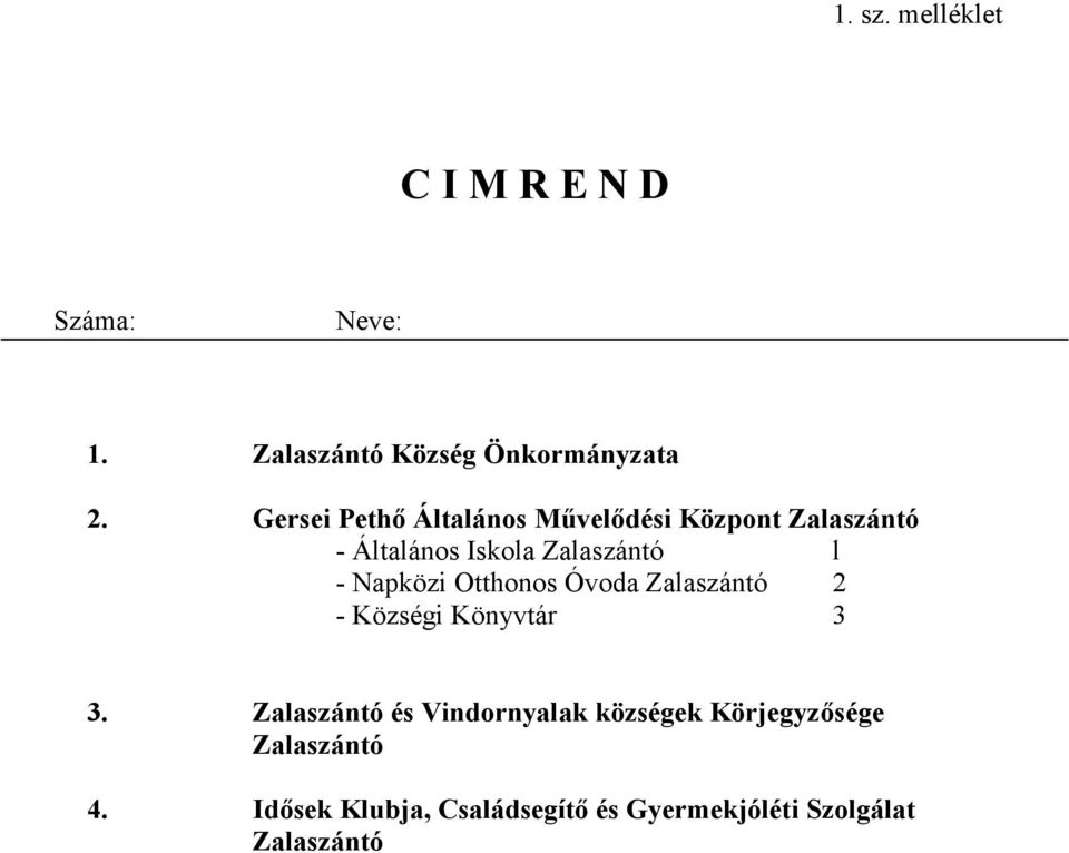 Napközi Otthonos Óvoda Zalaszántó 2 - Községi Könyvtár 3 3.