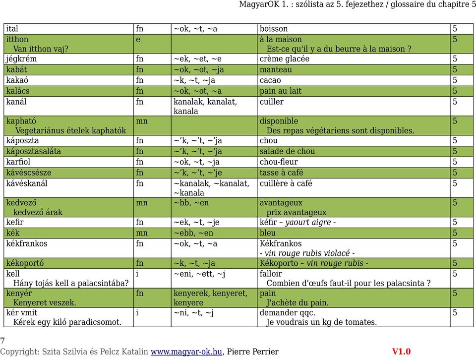 Vegetariánus ételek kaphatók Des repas végétariens sont disponibles.