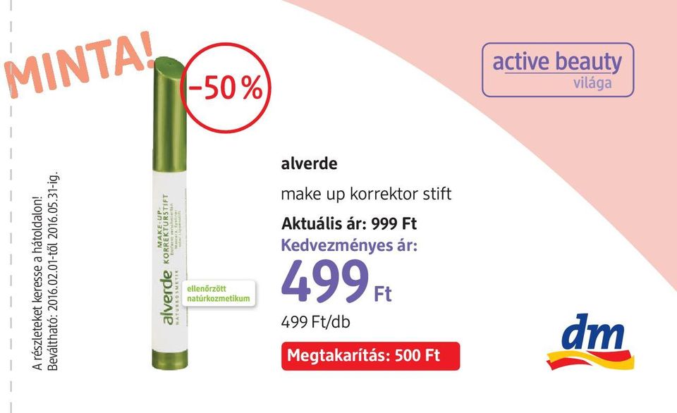 alverde make up korrektor stift Aktuális ár: