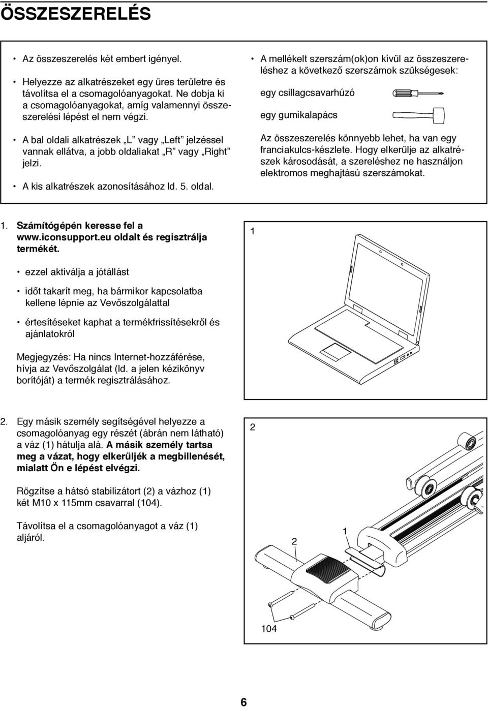 A kis alkatrészek azonosításához ld. 5. oldal.