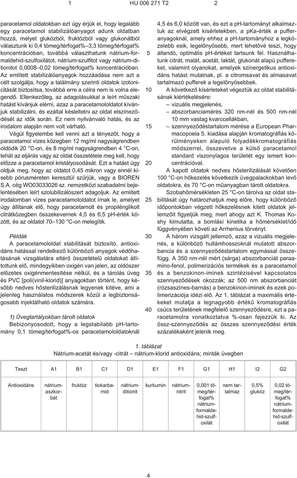 Az említett stabilizálóanyagok hozzáadása nem azt a célt szolgálja, hogy a találmány szerinti oldatok izotonicitását biztosítsa, továbbá erre a célra nem is volna elegendõ.