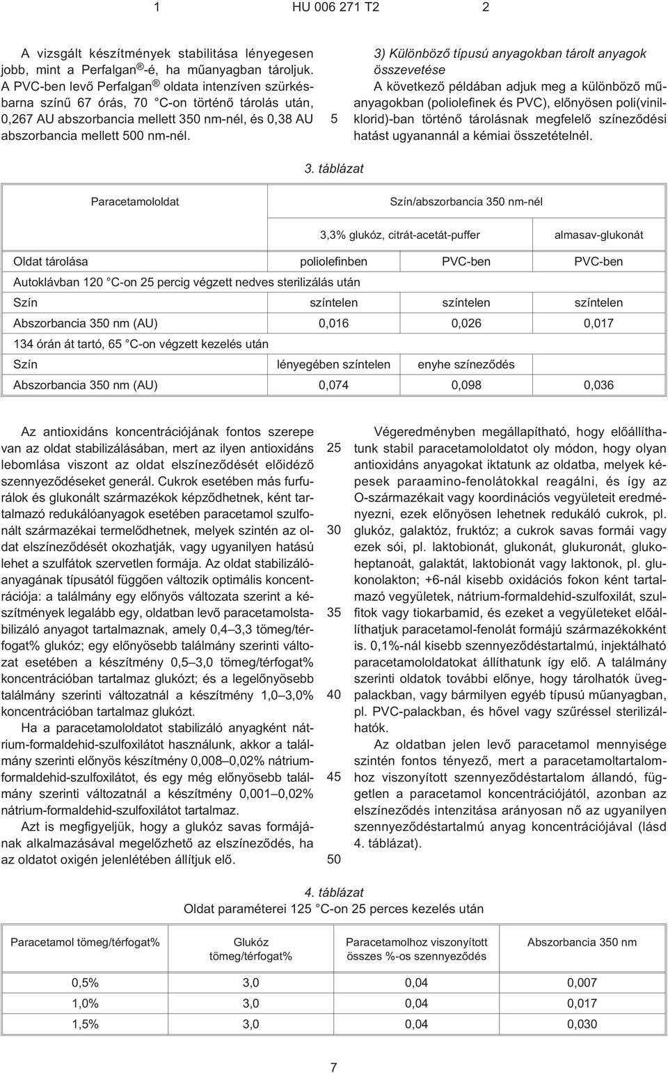 3) Különbözõ típusú anyagokban tárolt anyagok összevetése A következõ példában adjuk meg a különbözõ mûanyagokban (poliolefinek és PVC), elõnyösen poli(vinilklorid)-ban történõ tárolásnak megfelelõ