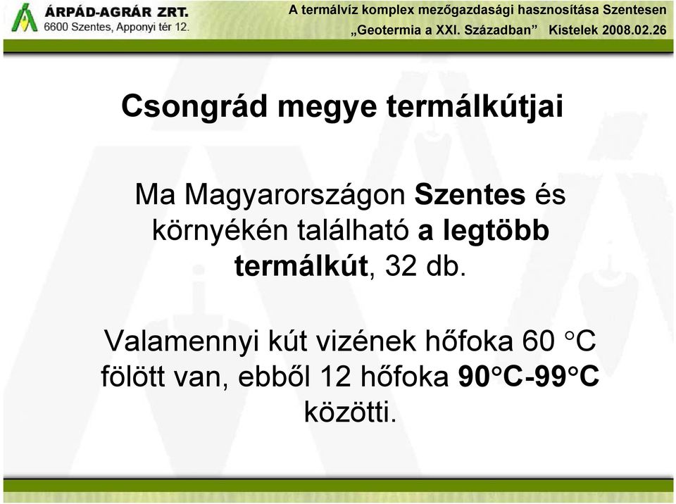 termálkút, 32 db.