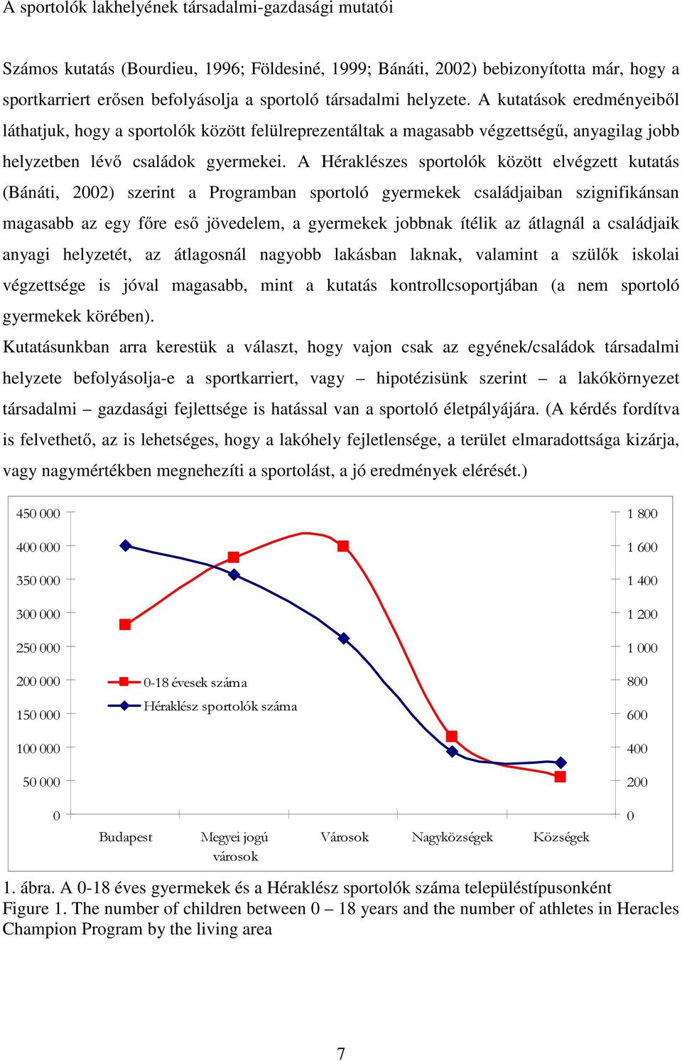 A Héraklészes sportolók között elvégzett kutatás (Bánáti, 2002) szerint a Programban sportoló gyermekek családjaiban szignifikánsan magasabb az egy főre eső jövedelem, a gyermekek jobbnak ítélik az