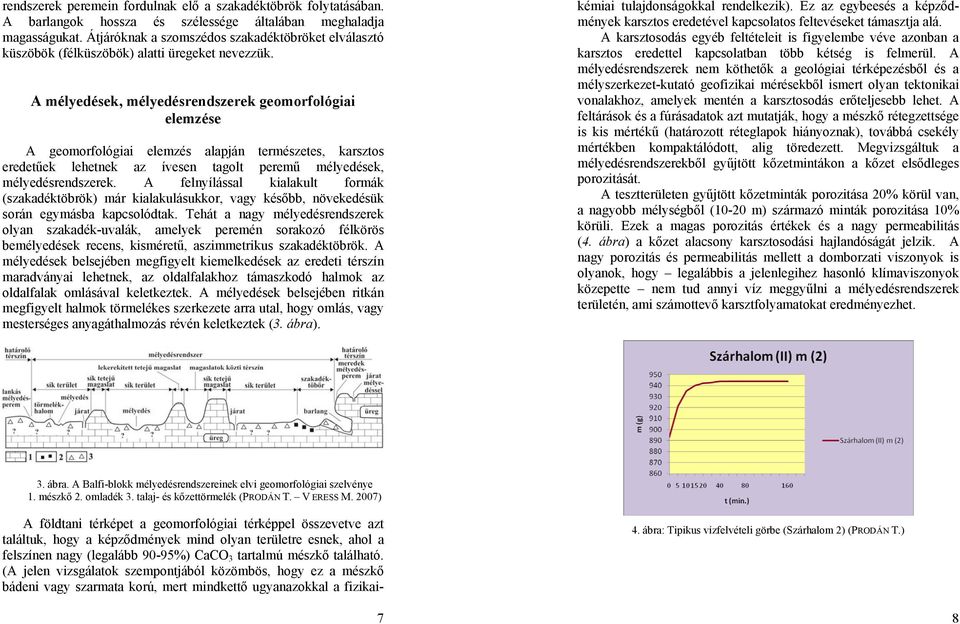 A mélyedések, mélyedésrendszerek geomorfológiai elemzése A geomorfológiai elemzés alapján természetes, karsztos eredetűek lehetnek az ívesen tagolt peremű mélyedések, mélyedésrendszerek.