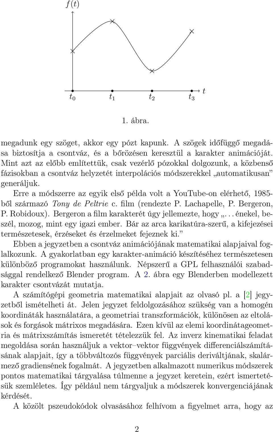 Erre a módszerre az egyik első példa volt a YouTube-on elérhető, 1985- ből származó Tony de Peltrie c. film (rendezte P. Lachapelle, P. Bergeron, P. Robidoux).