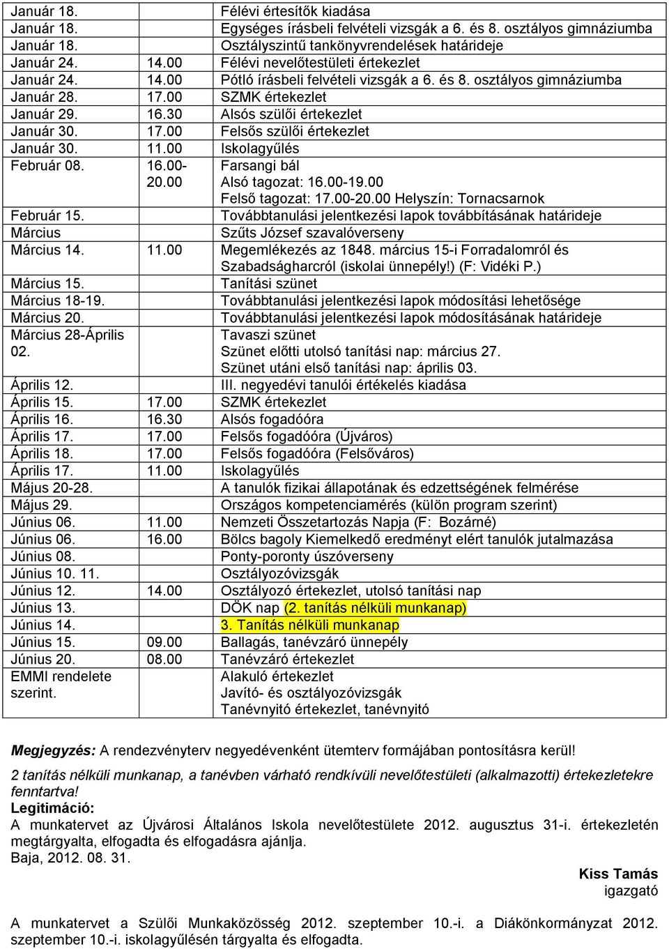 30 Alsós szülői értekezlet Január 30. 17.00 Felsős szülői értekezlet Január 30. 11.00 Iskolagyűlés Február 08. 16.00-20.00 Farsangi bál Alsó tagozat: 16.00-19.00 Felső tagozat: 17.00-20.00 Helyszín: Tornacsarnok Február 15.