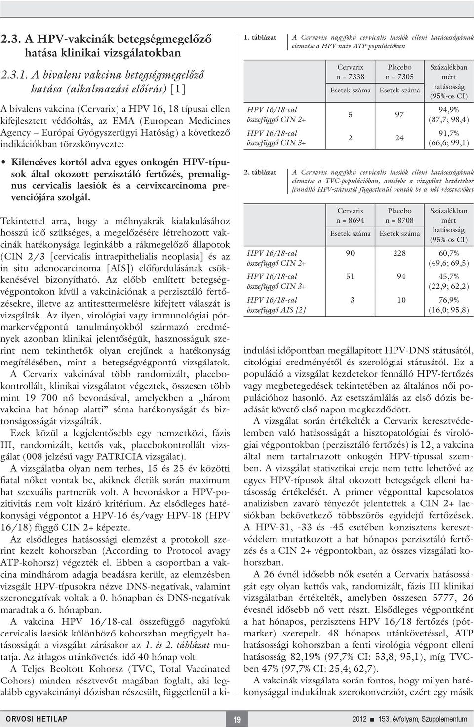 Gyógyszerügyi Hatóság) a következő indikációkban törzskönyvezte: Kilencéves kortól adva egyes onkogén HPV-típusok által okozott perzisztáló fertőzés, premalignus cervicalis laesiók és a