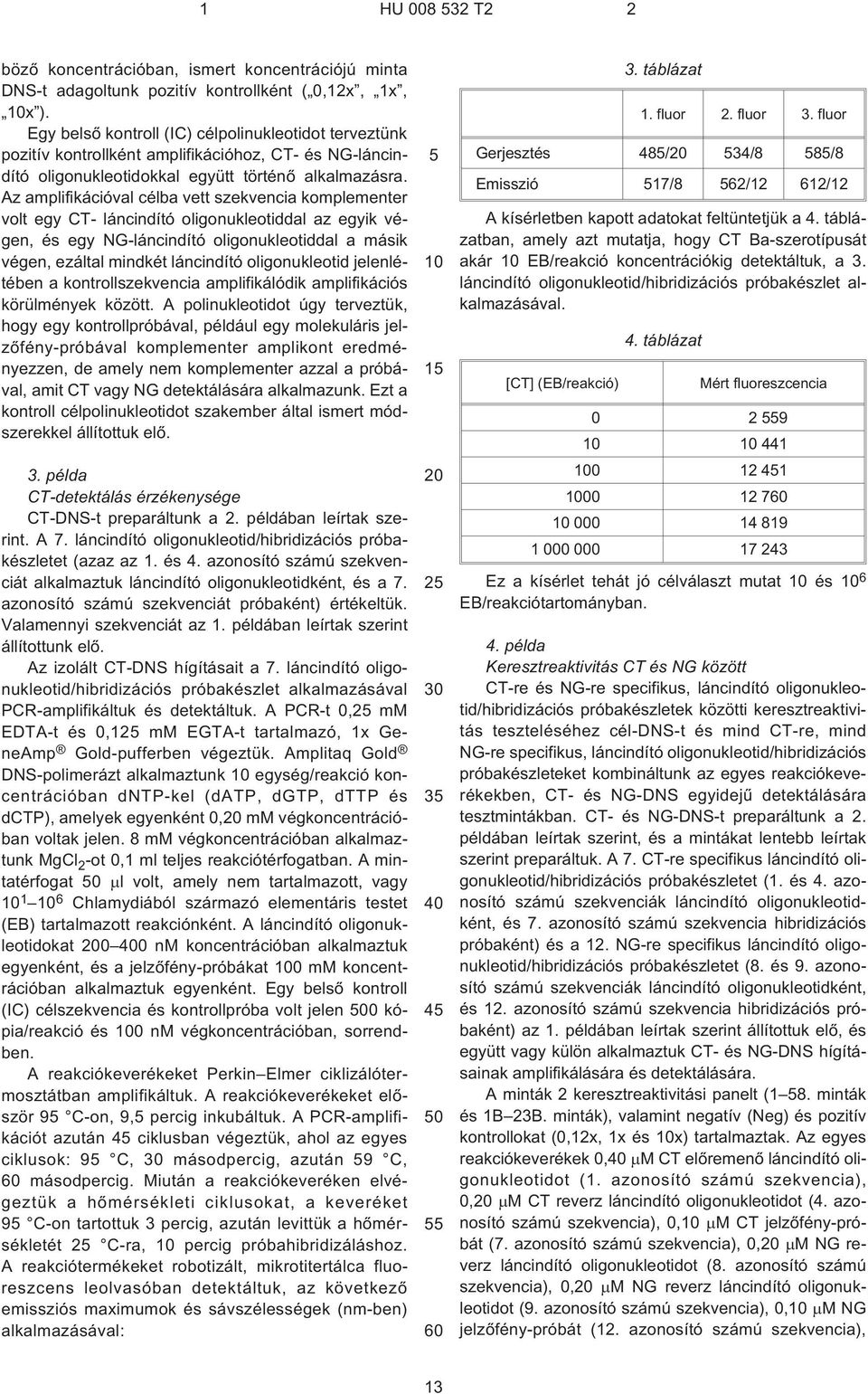 Az amplifikációval célba vett szekvencia komplementer volt egy CT¹ láncindító oligonukleotiddal az egyik végen, és egy NG¹láncindító oligonukleotiddal a másik végen, ezáltal mindkét láncindító