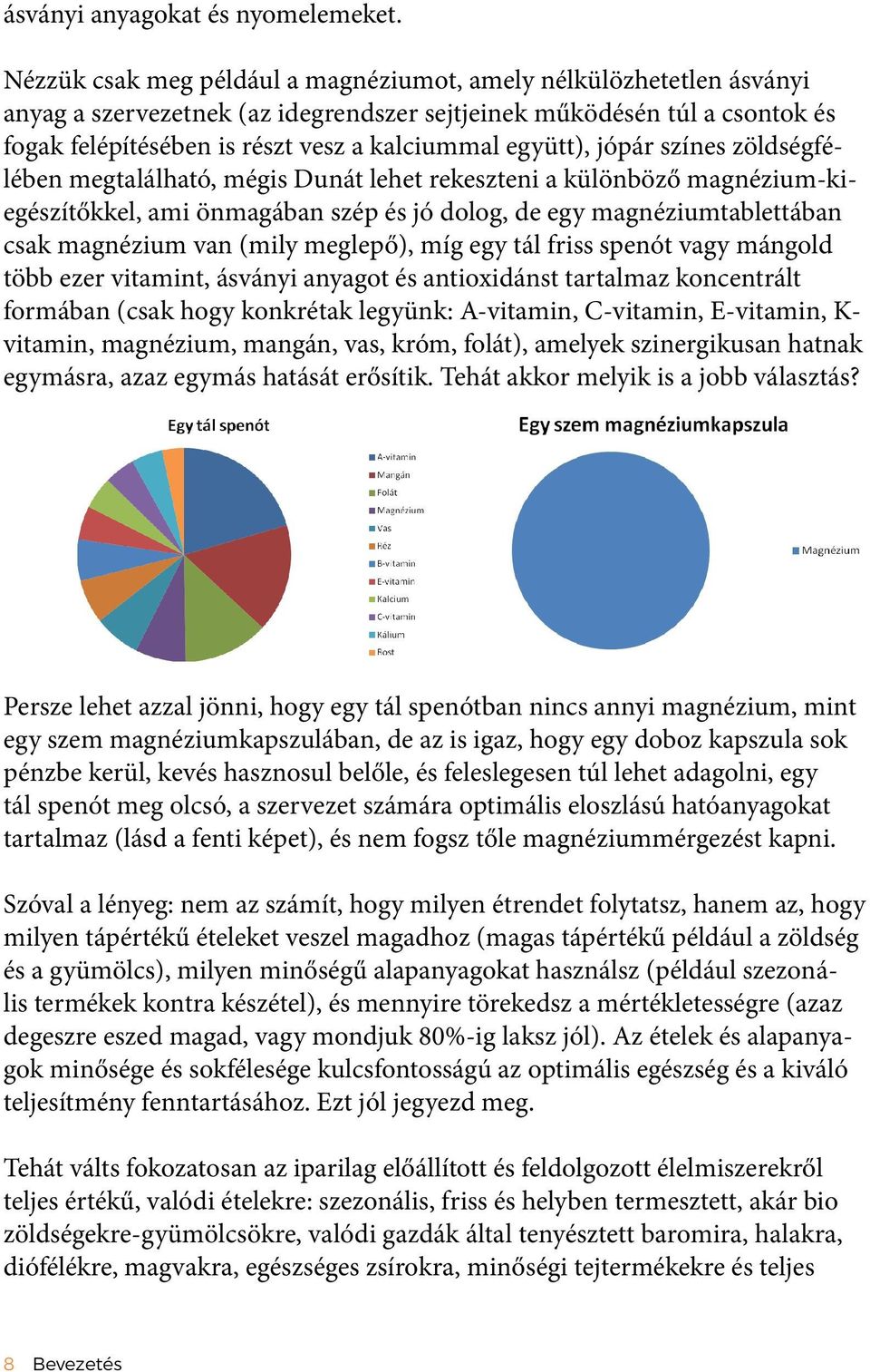 együtt), jópár színes zöldségfélében megtalálható, mégis Dunát lehet rekeszteni a különböző magnézium-kiegészítőkkel, ami önmagában szép és jó dolog, de egy magnéziumtablettában csak magnézium van