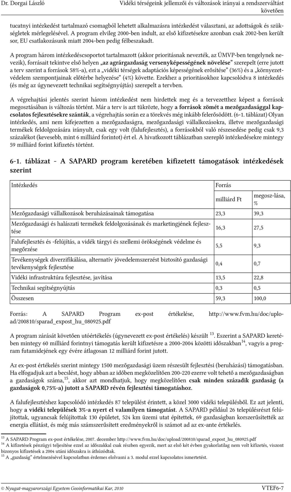 A program három intézkedéscsoportot tartalmazott (akkor prioritásnak nevezték, az ÚMVP-ben tengelynek nevezik), forrásait tekintve első helyen az agrárgazdaság versenyképességének növelése szerepelt