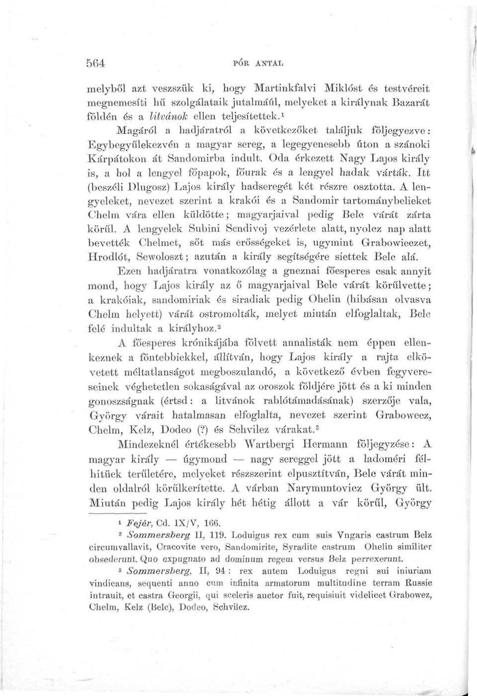 Oda érkezett Nagy Lajos király is, a hol a lengyel főpapok, főurak ós a lengyel hadak várták. Itt (beszéli Dlugosz) Lajos király hadseregét két részre osztotta.