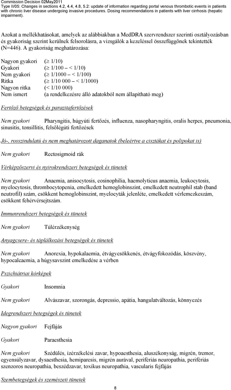 adatokból nem állapítható meg) Fertőző betegségek és parazitafertőzések Nem gyakori Pharyngitis, húgyúti fertőzés, influenza, nasopharyngitis, oralis herpes, pneumonia, sinusitis, tonsillitis,