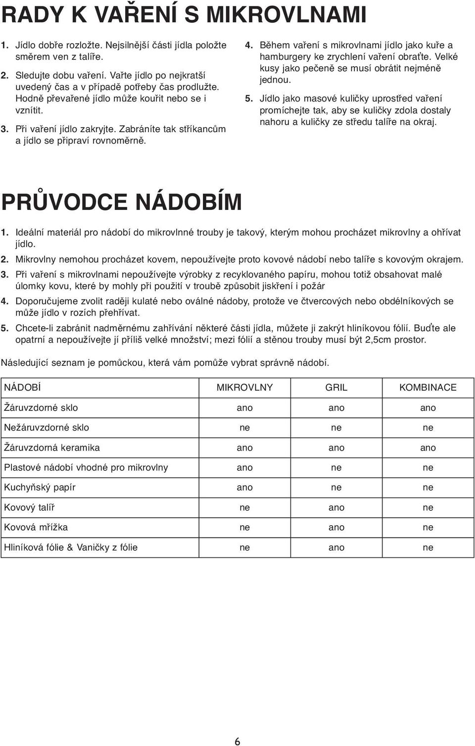 Zabráníte tak stříkancům a jídlo se připraví rovnoměrně. 4. Během vaření s mikrovlnami jídlo jako kuře a hamburgery ke zrychlení vaření obraťte. Velké kusy jako pečeně se musí obrátit nejméně jednou.