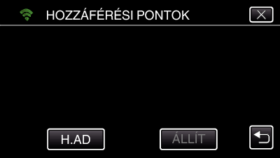 Wi-Fi használata QR kód létrehozásával 4 Érintse meg a(z) BEÁLL QR KÓDBÓL elemet Hozzáférési pontok regisztrálása (vezeték nélküli LAN router) a készülékhez o Regisztráció Wi-Fi védett beállítással