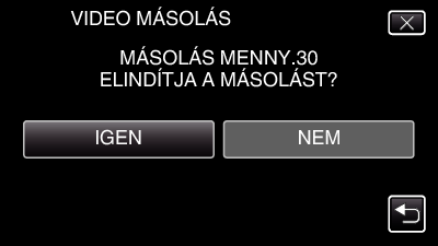 Másolás Fájlok másolása SD kártyára 5 Érintse meg: MÁSOLÁS A videókat és a pillanatfelvételeket a beépített memóriából az SD kártyára másolhatja Ha a pillanatfelvételeket egy kártyára másolja, akkor