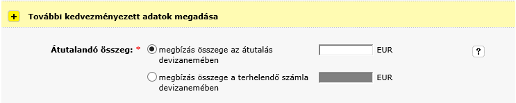 - 25-10. Kedvezményezett országkódja: Itt választhatja ki a legördülő menüből azt, hogy melyik országba utal. 11.