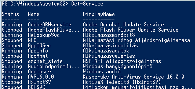 Parancs szintaxis 1. Ige (Add, Get, Set, New, Remove, stb.) 2.