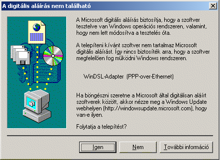 3.1.3 Windows 2000 a meghajtó program telepítése Kattintson az egér jobboldali gombjával a desktop on lévö "Hálózat" ikonra és válassza a Tulajdonságok at. Erre megjelenik a "Telefonos hálózat" ablak.