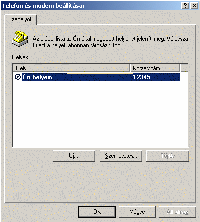 3.2.3 Windows 2000 a telefonos hálózat konfigurációja Kattintson a "Új kapcsolat teremtése" ikonra (a "Beállítások" "Hálózati kapcsolatok" ban).