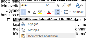 16 EGYÉNI BEÁLLÍTÁSOK vagy duplán kattintani az egérrel a kijelölt mezőn. Némely egyéb paramétert a megfelelő beviteli mezőbe begépeléssel kell bevinni.