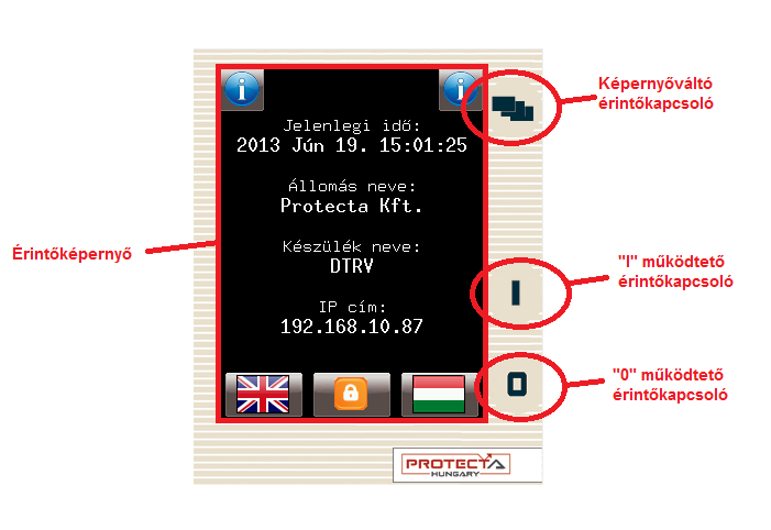 1 Bevezetés Az LCD érintőképernyő a készülék előlapján helyezkedik el.