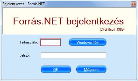 1 Általános kezelői dokumentum 1.1 Belépés a rendszerbe Az alábbi ikonra kétszer kattintva indíthatjuk el programot. Hatására az alábbi képernyő jelenik meg.