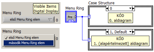 5.9. ábra Text Ring A Text Ring (5.9. ábra), Menu Ring (5.10. ábra) és az Enum(erated) (5.13. ábra) szöveges, a Pict(ure) Ring (5.11. ábra) képes, a Text & Pict(ure) Ring (5.12.