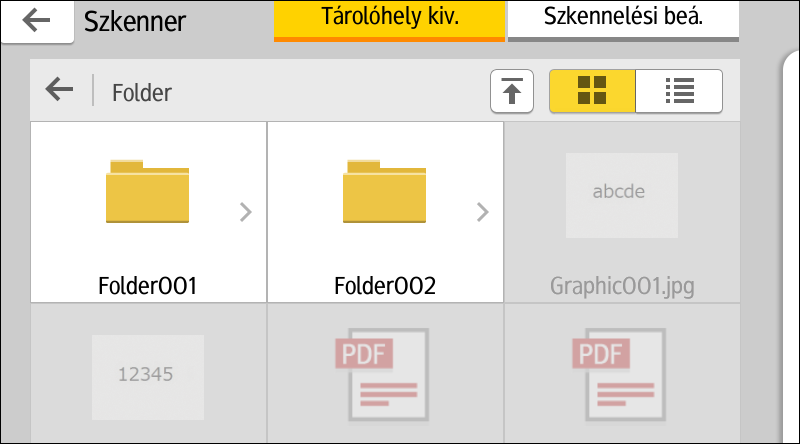 A Nyomtatás/szkennelés (memóriaeszköz) funkció használata 8. Nyomja meg az [Indít] gombot. Beszkennelt adatok mentése tárolóeszközre 1.