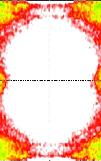 Normált megvilágítás (lux) értékek 5 m es fénypont magasságból 8x10 m