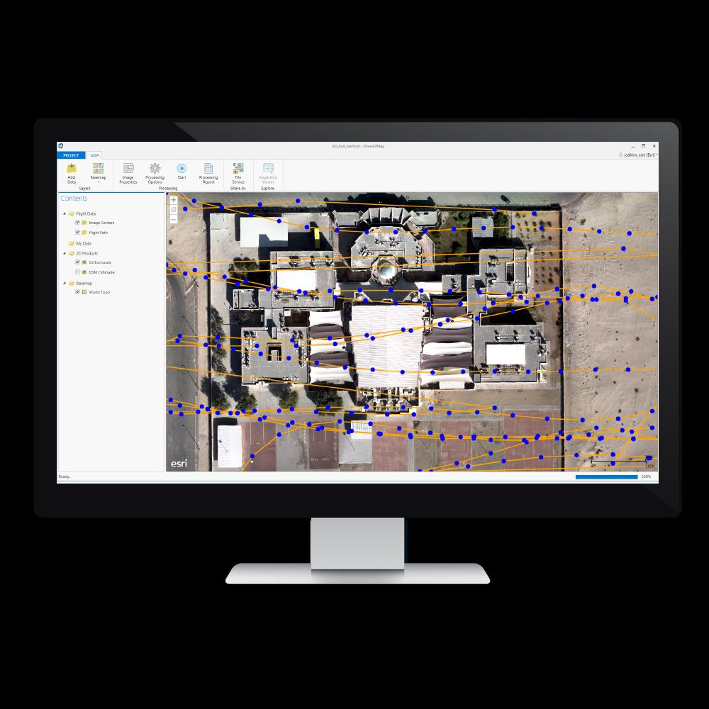 Drone2Map for ArcGIS ArcGIS for Desktop Drone2Map for ArcGIS Survey123 for ArcGIS Collector for ArcGIS
