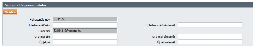 Az adatmódosításról a felhasználónak e-mail értesítést küldünk (e-mail cím változtatás esetén az új címre). 8.13.