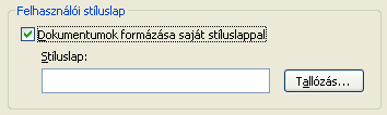 Rangsor Eredet szerinti rendezés Szerző definíciói > Olvasó definíciói (felhasználói stíluslap) > Kliens program beállításai Mi van, ha olvasóként felül akarom bírálni a szerző definícióit =>!